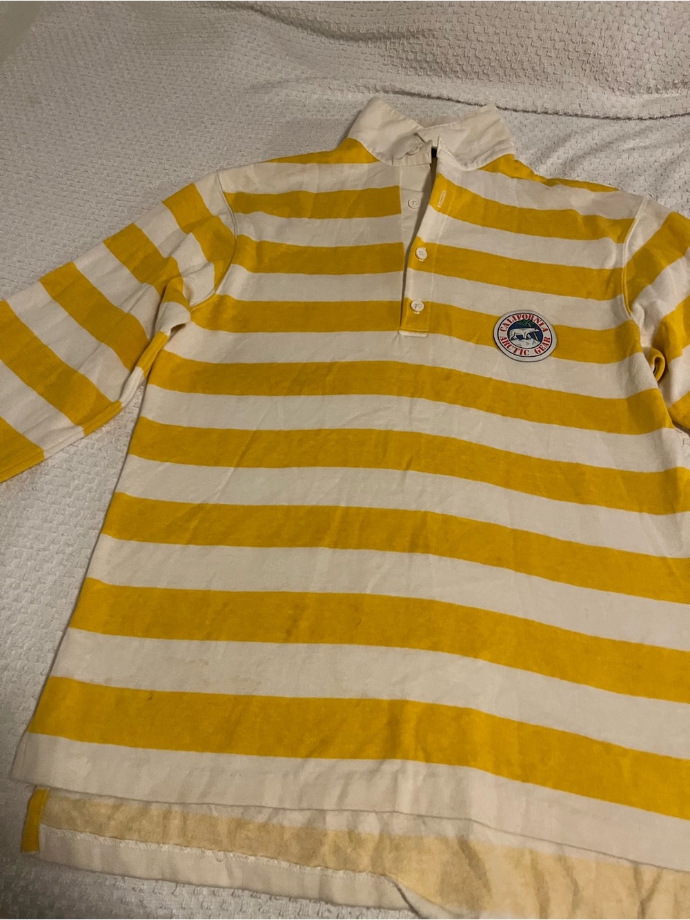 U.S. Polo Assn. Yellow and Cream Striped Polo
